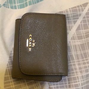 Coach grey trifold wallet